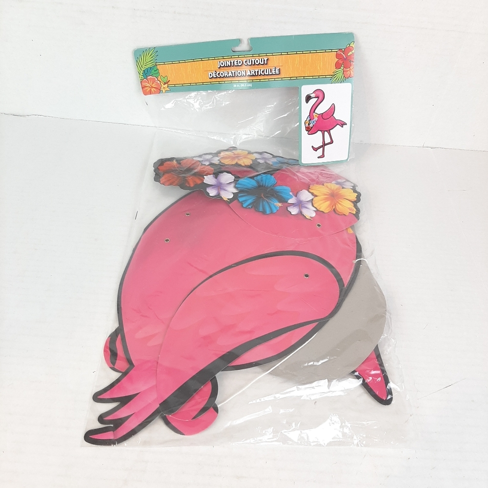 New 38" jointed pink flamingo cutout